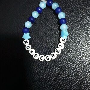 Blue and White Beaded Bracelet